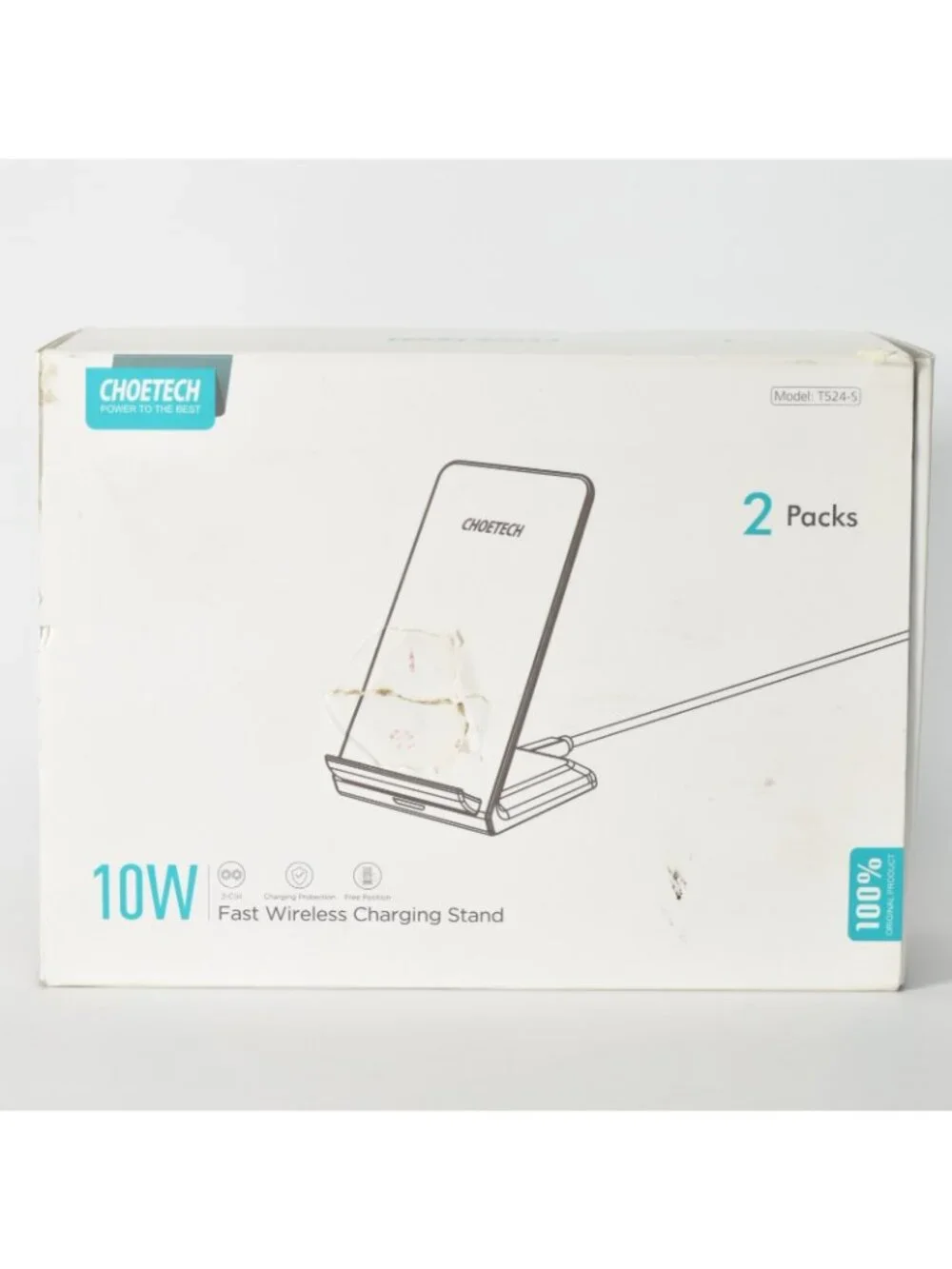 2 Pack CHOETECH Qi Fast Wireless Charger Stands 10W 7.5W For iPhone Samsung